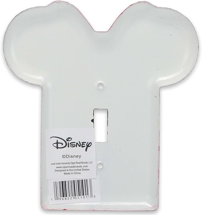 Disney Minnie Mouse Metal Light Switch Plate - Minnie Mouse Switch Plate Decoration for Kids' Bedroom, Play Room or Movie Room - LeafyLoom