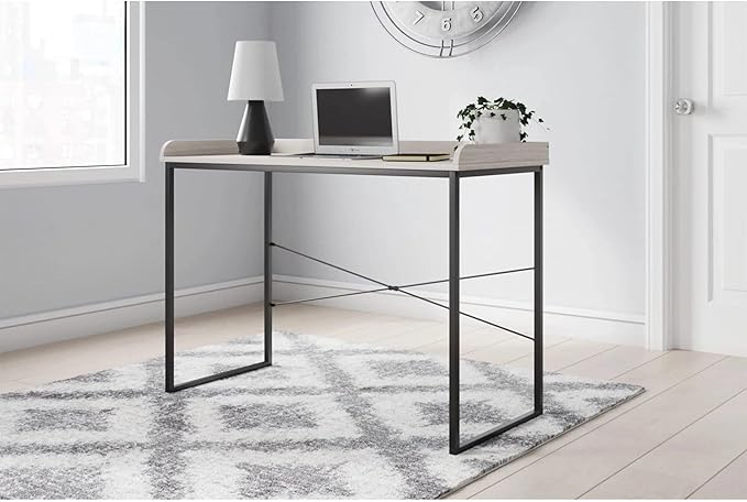 Signature Design by Ashley Bayflynn 32" Modern Home Office Desk, White & Black - LeafyLoom