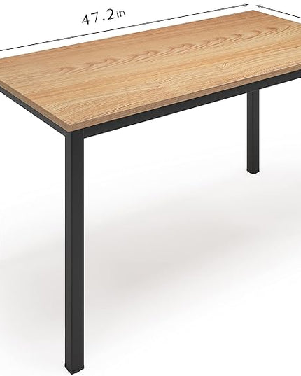 SogesGame Computer Desk, 47.2 inches Office Desk Computer Table Study Writing Desk Workstation for Home Office, Teak Black - LeafyLoom