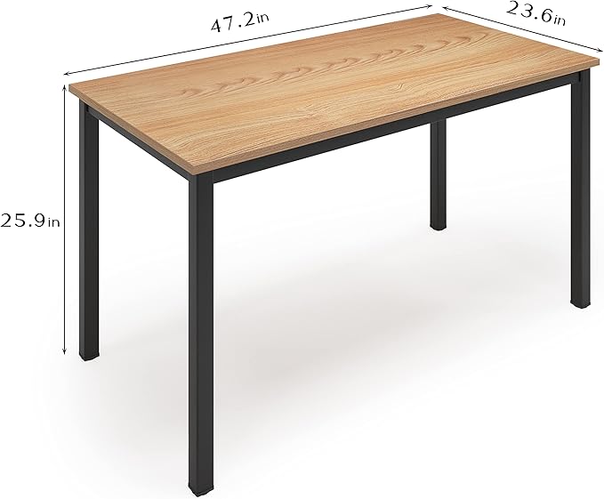 SogesGame Computer Desk, 47.2 inches Office Desk Computer Table Study Writing Desk Workstation for Home Office, Teak Black - LeafyLoom