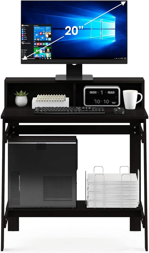 Furinno Simplistic a Frame Computer Desk, Espresso - LeafyLoom