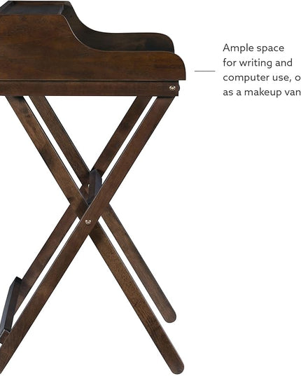 Linon Mable Folding Desk, Walnut - LeafyLoom