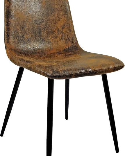 NicBex Dining Chairs Set of 4 Modern Upholstered Linen Dining Room Kitchen Chairs with Black Metal Legs,Side Chairs for Dining Room, Kitchen,Living Room, and Restaurants,Brown - LeafyLoom