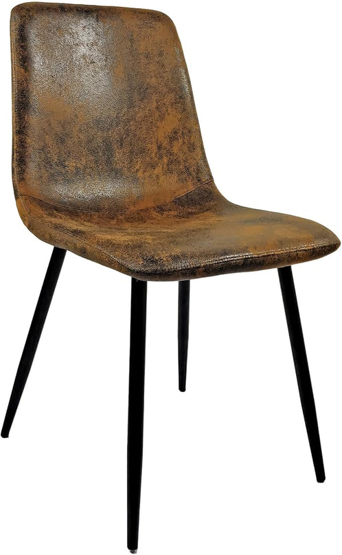 NicBex Dining Chairs Set of 4 Modern Upholstered Linen Dining Room Kitchen Chairs with Black Metal Legs,Side Chairs for Dining Room, Kitchen,Living Room, and Restaurants,Brown - LeafyLoom
