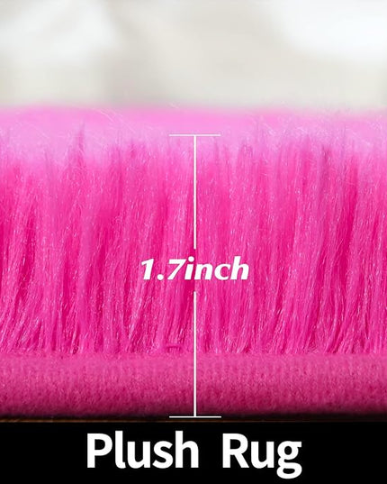Round Area Rugs for Bedroom (4x4 Feet, Hot Pink) - LeafyLoom