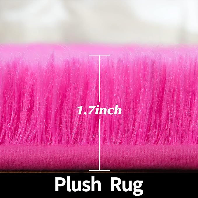 Round Area Rugs for Bedroom (5x5 Feet, Hot Pink) - LeafyLoom