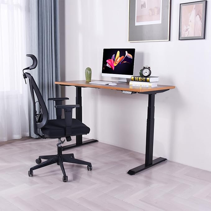 Fromann 55 x 27 inch Table Top for Adjustable Home Office Standing Desk Frames (Light Wood) - LeafyLoom