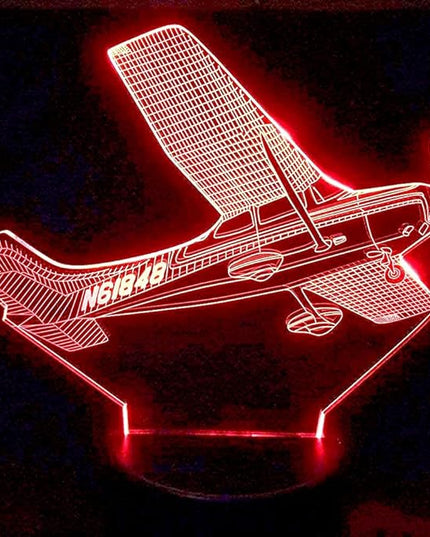 3D Plane Night Light Table Desk Optical Illusion Lamps 7 Color Changing Lights LED Table Lamp Xmas Home Love Birthday Children Kids Decor Toy Gift - LeafyLoom
