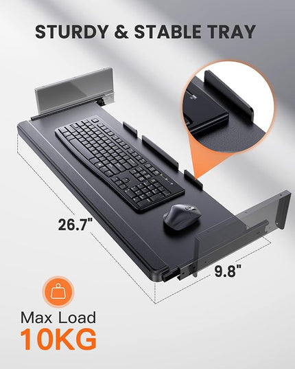 ErGear Large Electric Standing Desk with Keyboard Tray, 63x28 Inches Adjustable Height Sit Stand Up Desk, Home Office Desk Computer Workstation, Black - LeafyLoom