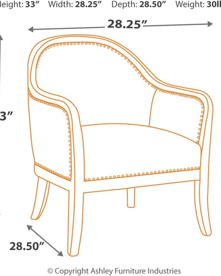 Signature Design by Ashley Engineer Vintage Casual Accent Chair with Nailhead Trim, Brown - LeafyLoom