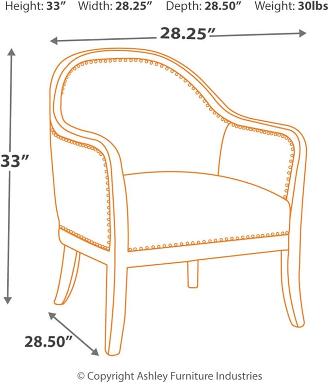 Signature Design by Ashley Engineer Vintage Casual Accent Chair with Nailhead Trim, Brown - LeafyLoom