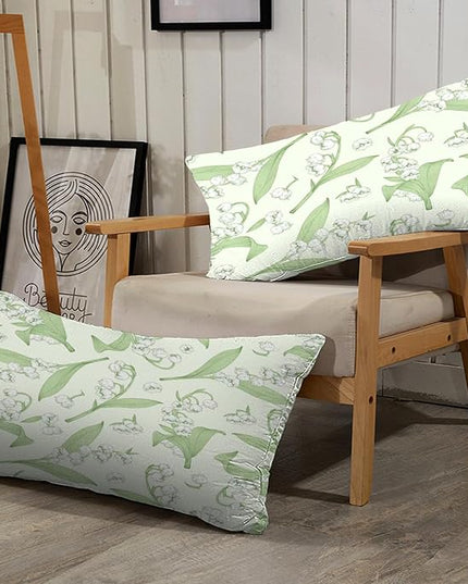 kxry Green Flower Comforter Sets Bedding Sets Full Size Comforter Set for Girls Women Kids 1 Comforter + 2 Pillow Case - LeafyLoom