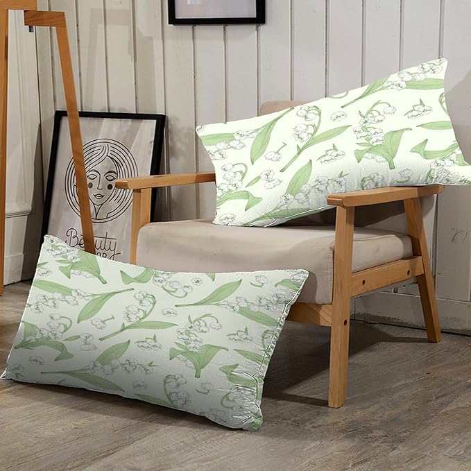 kxry Green Flower Comforter Sets Bedding Sets Twin Size Comforter Set for Girls Women Kids 1 Comforter + 1 Pillow Case - LeafyLoom