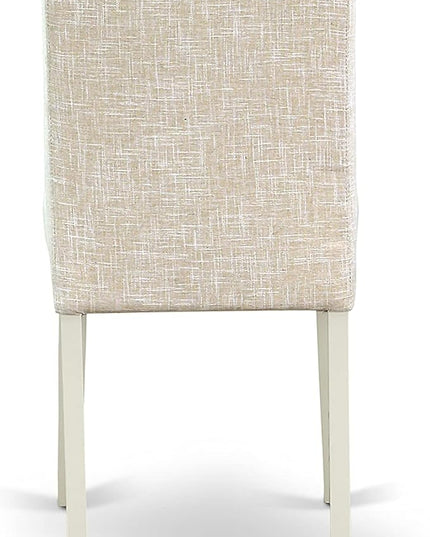 East West Furniture 1NDAB3-LWH-02 3 Piece Kitchen Set Contains a Rectangle Room Table with Dropleaf and 2 Light Beige Linen Fabric Parson Dining Chairs, 30x48 Inch - LeafyLoom