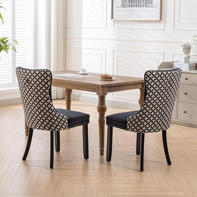 NicBex Haerin-SD-00089-LWJ Dining Chairs, 25.5"x19.7"x37.4", Black - LeafyLoom