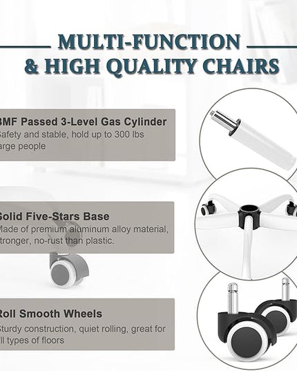 Mimoglad Office Chair, High Back Ergonomic Desk Chair with Adjustable Lumbar Support and Headrest, Swivel Task Chair with flip-up Armrests for Guitar Playing, 5 Years Warranty (Classic, Yellow) - LeafyLoom