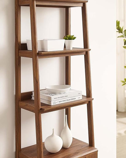 Modway 21" Bookshelf Display Case in Walnut - LeafyLoom