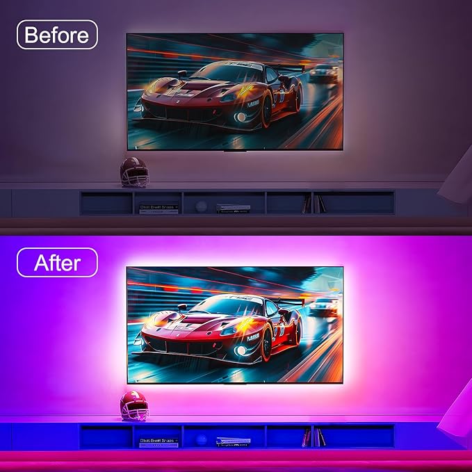 Nexillumi LED Lights for TV, 13.2ft TV LED Backlight for 32-65 Inch, RGB LED Strip Lights Behind TV, APP Remote Control Music Sync TV Led Lights for Bedroom Nexillumi
