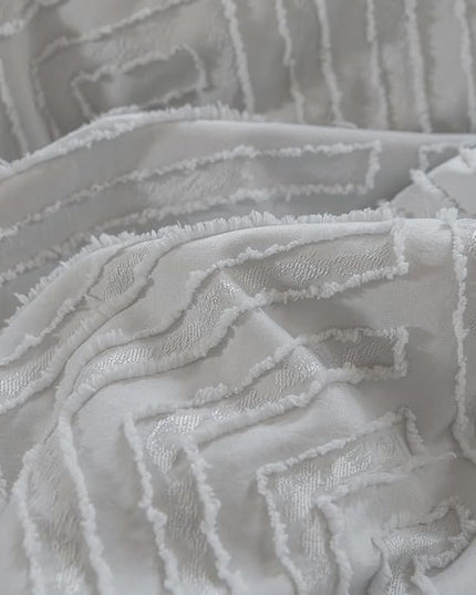 California King Comforter Set Light Grey, Shabby Chic Tufted Design Cal Bed Comforter Fluffy for All Seasons 3PCS (1 Comforter 104"x96", 2 Pillowcases 20X36) - LeafyLoom