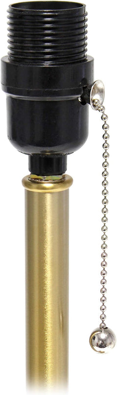 Simple Designs LT1076-GDW Tapered Fabric Drum Shade Table Lamp, Gold and White, 8 x 8 x 21 - LeafyLoom