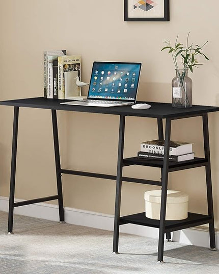 VECELO 43 Inch Computer Modern Student Writing home-office, Ladder Desk, Black - LeafyLoom