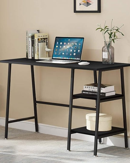 VECELO 43 Inch Home Office Computer Easy to Assemble Simple Table Modern Student Study Desk,Water Proof, Black - LeafyLoom