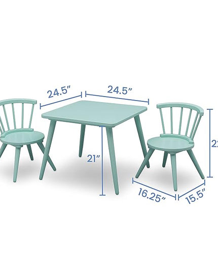 Delta Children Windsor 2 Chair, 3 Piece Set, Aqua - LeafyLoom