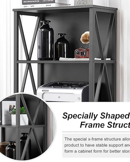 HOMISSUE Bookshelf, 6-Tier Bookshelf, Rustic Wood Metal Bookshelves and Bookcases, Freestanding Open Bookshelf, Industrial Tall Bookcase for Home Office, Living Room and Bedroom, Black - LeafyLoom