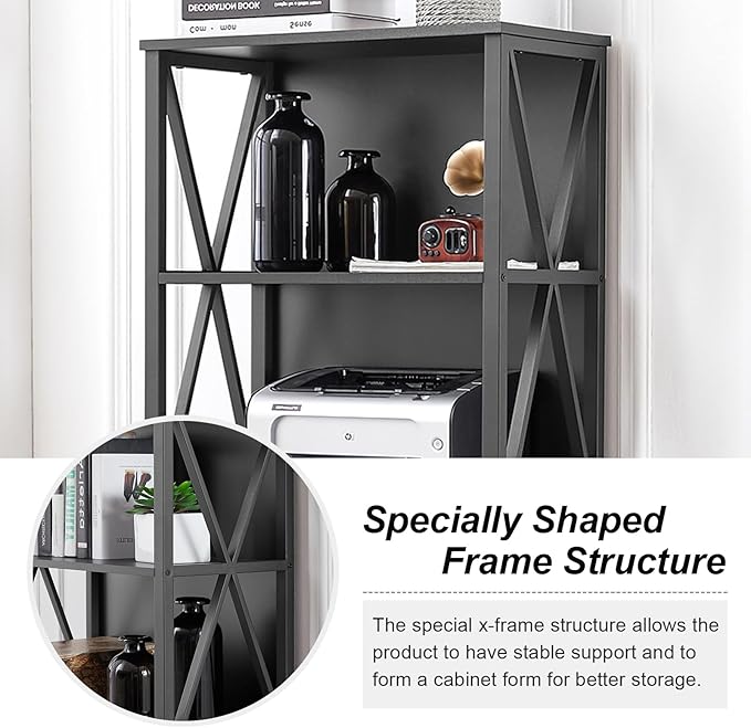 HOMISSUE Bookshelf, 6-Tier Bookshelf, Rustic Wood Metal Bookshelves and Bookcases, Freestanding Open Bookshelf, Industrial Tall Bookcase for Home Office, Living Room and Bedroom, Black - LeafyLoom