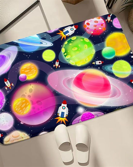 Solar System Rug - Space Rug Galaxy Area Rugs for Kids Bedroom Kids Play Rug Outer Space Carpet Space Rug for Boys Room Planet Carpet for Kids Space Themed Bedroom Decor,2'×3' - LeafyLoom