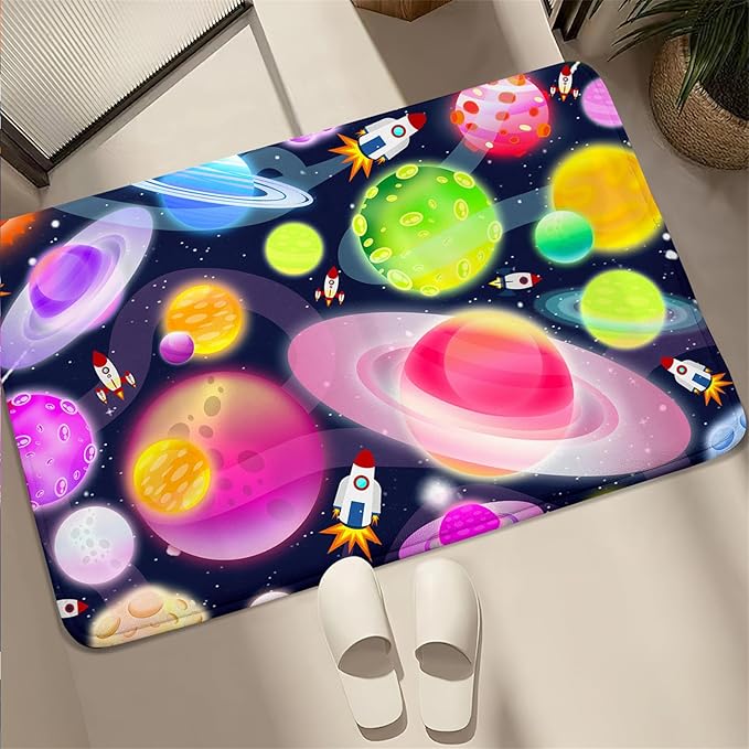Solar System Rug - Space Rug Galaxy Area Rugs for Kids Bedroom Kids Play Rug Outer Space Carpet Space Rug for Boys Room Planet Carpet for Kids Space Themed Bedroom Decor,2'×3' - LeafyLoom