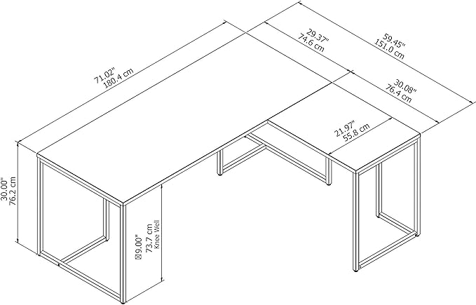 Bush Business Furniture Method Home Office Desk, 72W, White - LeafyLoom