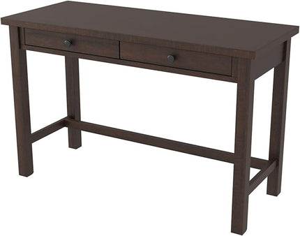 Signature Design by Ashley Camiburg Modern Home Office Writing Desk with Drawers, Warm Brown - LeafyLoom