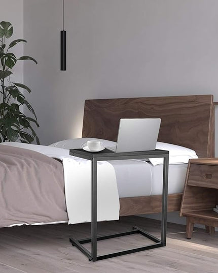 YSSOA Shelving Unit Hardwood Surface, Sofa-End Snack Desk, 21.75 Inch, Black-Thickened - LeafyLoom