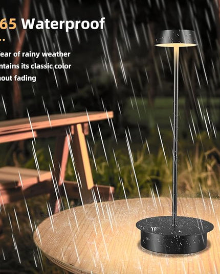 Rechargeable LED Table Lamp - Cordless Table Lamp with Touch Control, Portable LED Desk Lamp 3 Color Stepless Dimmable Modern Lamp for Restaurant/Dinner/Bedroom/Outdoor IP65 Waterproof - Green - LeafyLoom