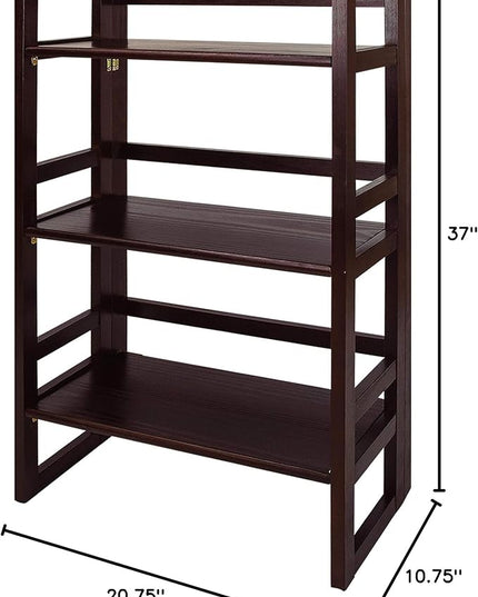 Casual Home 3-Shelf Folding Student Bookcase 20.75" Wide-Espresso - LeafyLoom