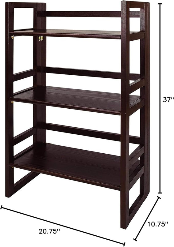 Casual Home 3-Shelf Folding Student Bookcase 20.75" Wide-Espresso - LeafyLoom