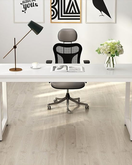 Tribesigns Computer Desk, 55 inch Large Office Desk Computer Table Study Writing Desk for Home Office, White + White Leg - LeafyLoom