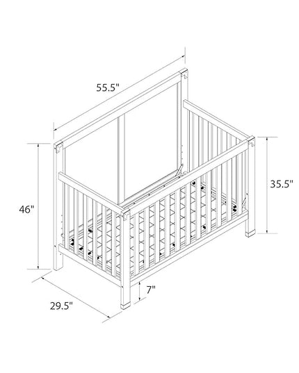 Baby Relax Miles 5-in-1 Convertible Crib, Nursery Furniture, Classic White - LeafyLoom