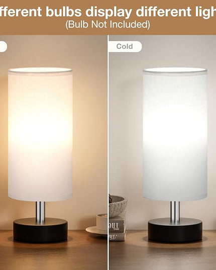 Small Table Lamp for Bedroom - Bedside Lamps for Night Stands, Minimalist Nightstand Light Lamp, Desk Lamps for Reading Room, Kids Room, Living Room, Office, Dorm - LeafyLoom