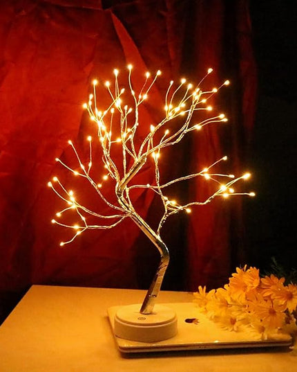Bonsai Tree Light for Room Decor, Aesthetic Lamps for Living Room, Cute Night Light for House Decorations, Good Ideas for Gifts, Weddings, Festivals, Christmas... (Warm White, Gold Trunk, 108 LED) - LeafyLoom