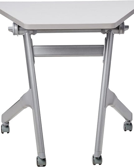Safco Products Learn Nesting Trapezoid Desk, Small Corner Desk for Classrooms & Custom Classroom Layouts (Pebble Gray) - LeafyLoom