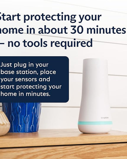 SimpliSafe 8 Piece Wireless Home Security System - Optional 24/7 Professional Monitoring - No Contract - Compatible with Alexa and Google Assistant , White SimpliSafe%C2%AE