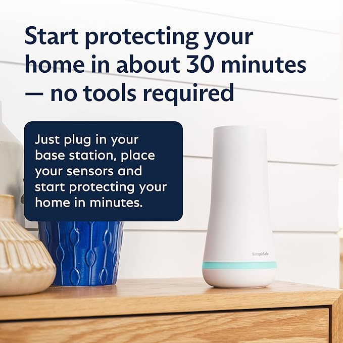 SimpliSafe 7 Piece Wireless Outdoor Camera Home Security System - Optional 24/7 Professional Monitoring - No Contract - Compatible with Alexa and Google Assistant SimpliSafe%C2%AE