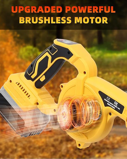 Leaf Blower Cordless for Dewalt Battery: 2-in-1 Portable Leaf Blower & Vacuum Cleaner for Dewalt 20V Max Battery, with Brushless Motor for Lawn Care/Dust/Pet Hair (Battery Not Included) - LeafyLoom