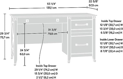 Sauder Carson Forge Desk, Washington Cherry finish - LeafyLoom