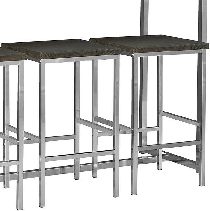 NicBex Kitchen Table Chairs Set of 4 Dining Table Set Modern Design Kitchen Dining Table, Pub Table, Dining Table Set with 3 Stools for Kitchen, Apartment, Easy Assembly, Brown - LeafyLoom