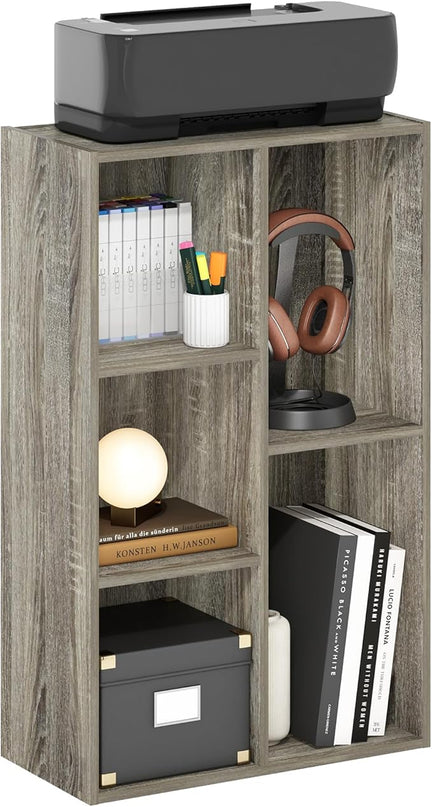 Furinno Luder 5-Cube Reversible Open Shelf, French Oak - LeafyLoom