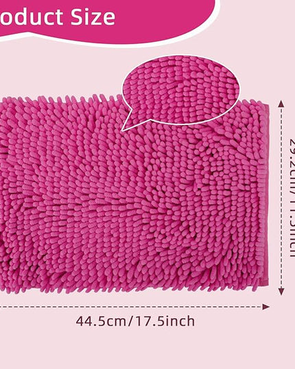 Locker Rug school girl rugs Carpet Chenille 100% Microfiber Locker Carpet with Non Skid Backing Locker Decorations (Rose Red, 11.5X17.5) - LeafyLoom