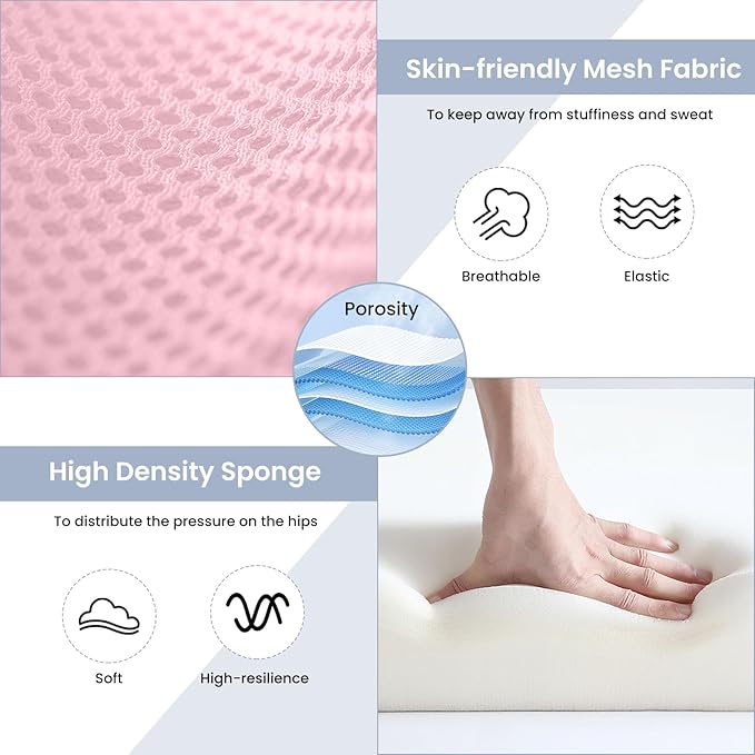 Office Chair, Ergonomic Desk Chair with Lumbar Support and Adjustable Armrests, Comfy Desk Chair Breathable Mesh Mid Back Computer Chair, Reclining Office Chair for Home Office - Pink - LeafyLoom